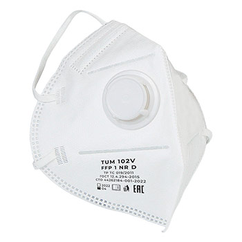 Респиратор противоаэрозольный TUM 102V (FFP1) с клапаном, к-т 10 шт